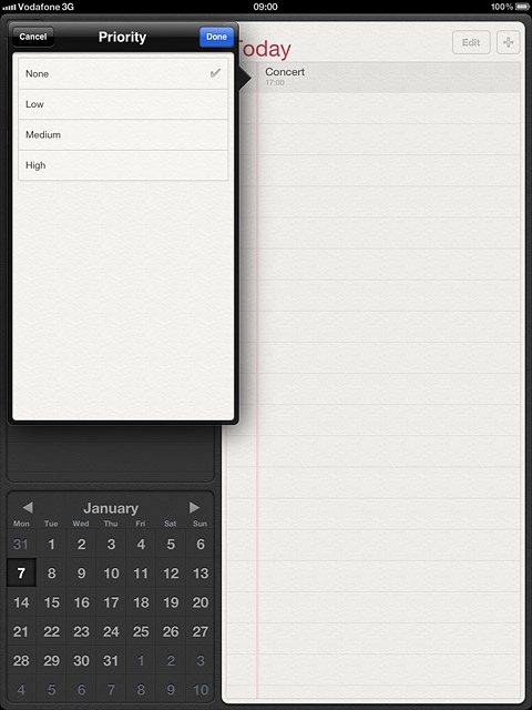 Press None or the required priority.