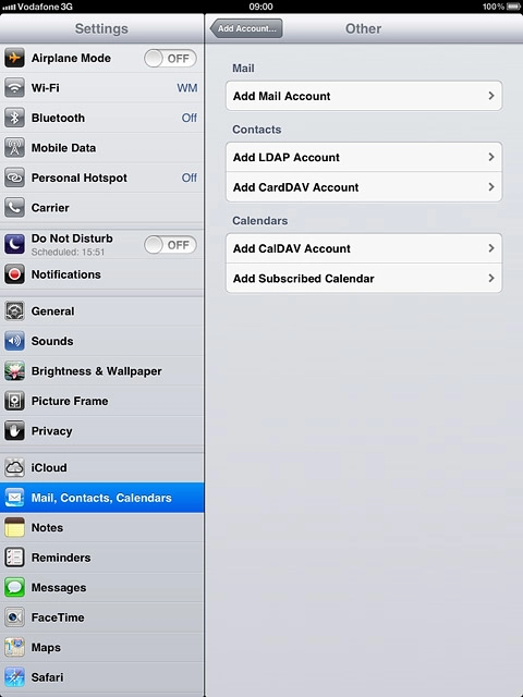 Press Add Mail Account.