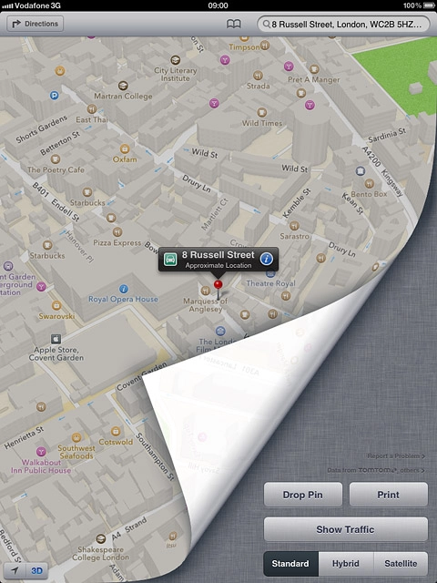 Press the bottom right corner of the display.Press Standard, Hybrid or Satellite.