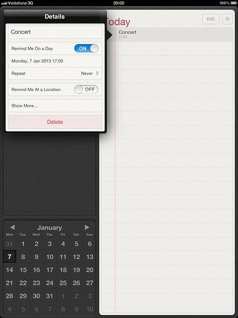 If you select Remind Me On a Day: