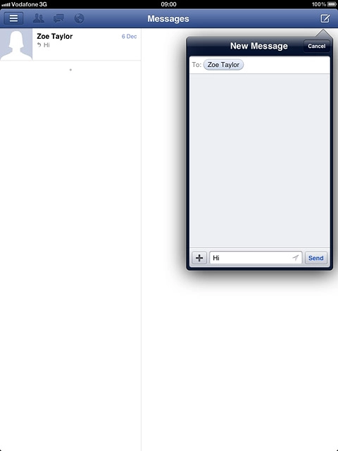 Write the required text and press Send.