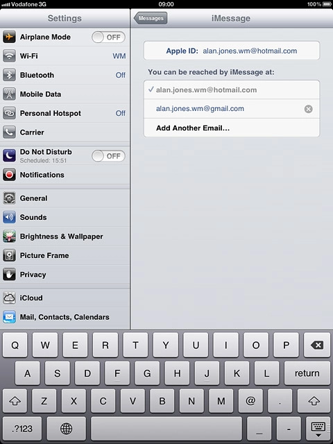 Key in the required email address and press return.