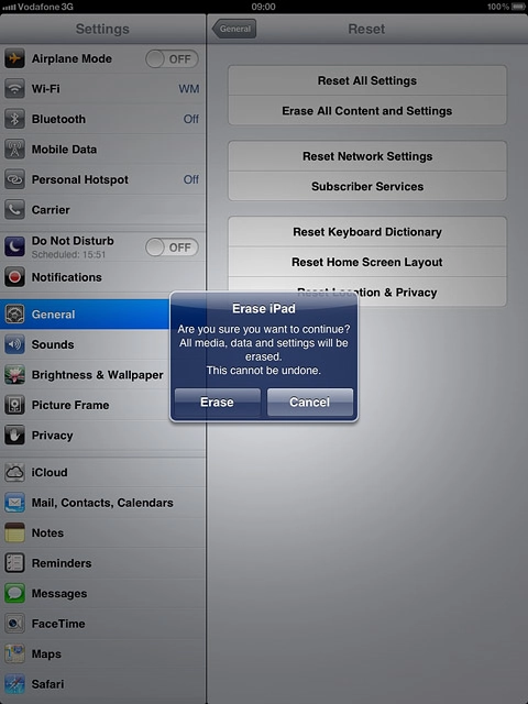 Press Erase to confirm.