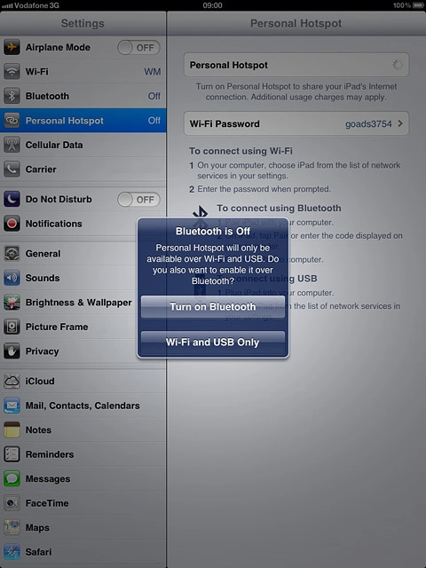 If this is the first time you use the function:Press Wi-Fi and USB Only.