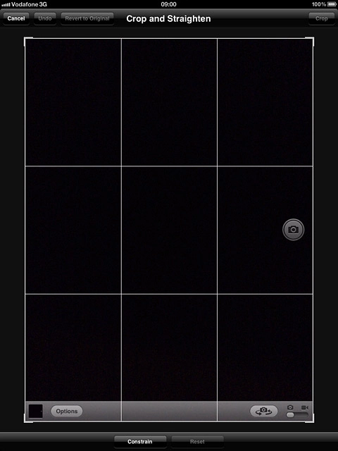Drag each of the four corners to the required position to select the required section.