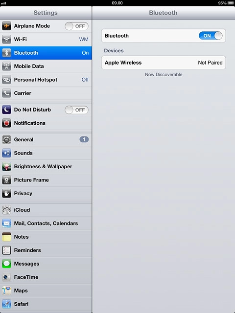 Your device searches for devices and after a moment, a list of Bluetooth devices within range is displayed.Press the required Bluetooth device.The new device is displayed on the list of paired devices.