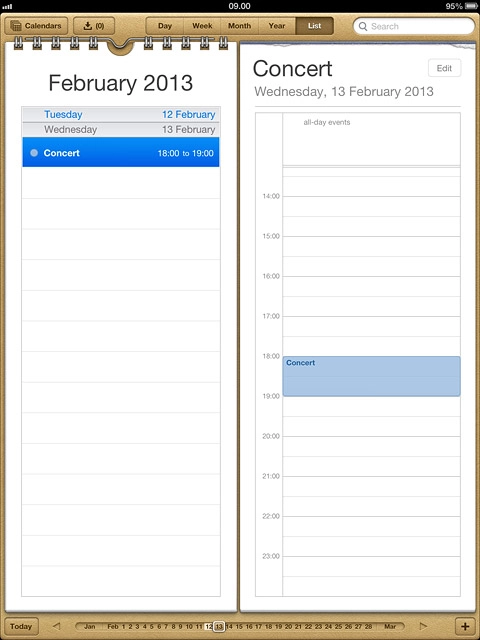 Press the required appointment to view the appointment details.