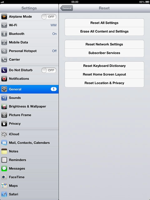 Press Erase All Content and Settings.