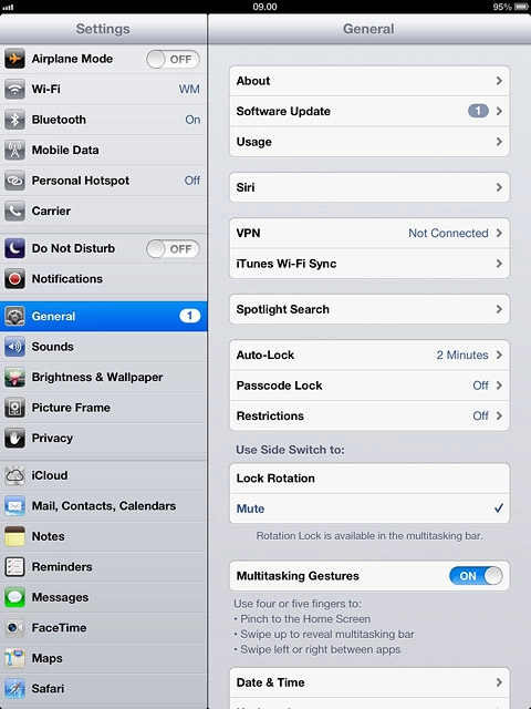 Press the indicator next to Airplane Mode.Depending on the current setting, the function is turned on or off.