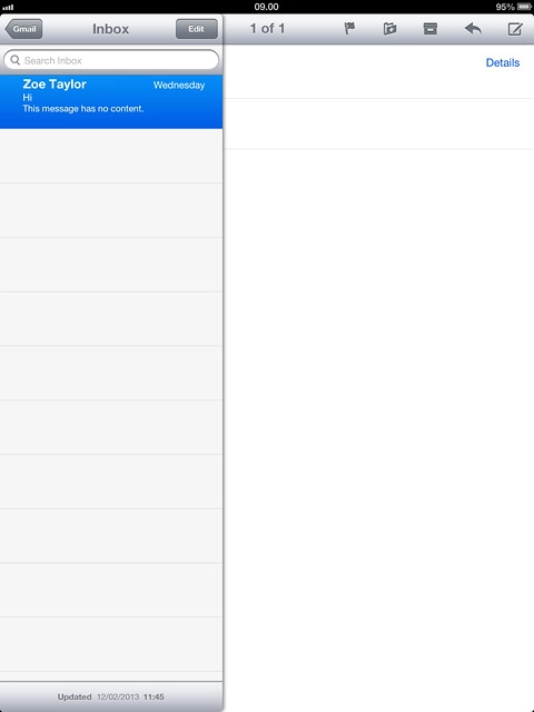 Press the right side of the display.Press the new email message icon.