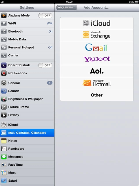 Press the required provider.