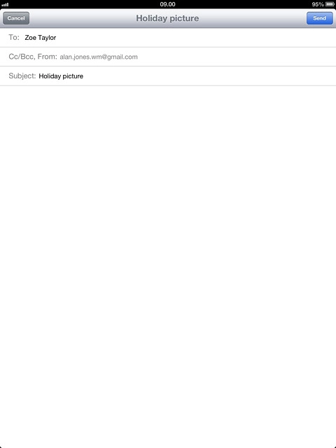 Press the text input field and write the required text.