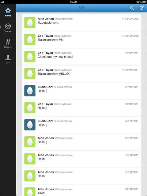 Press the status update icon.