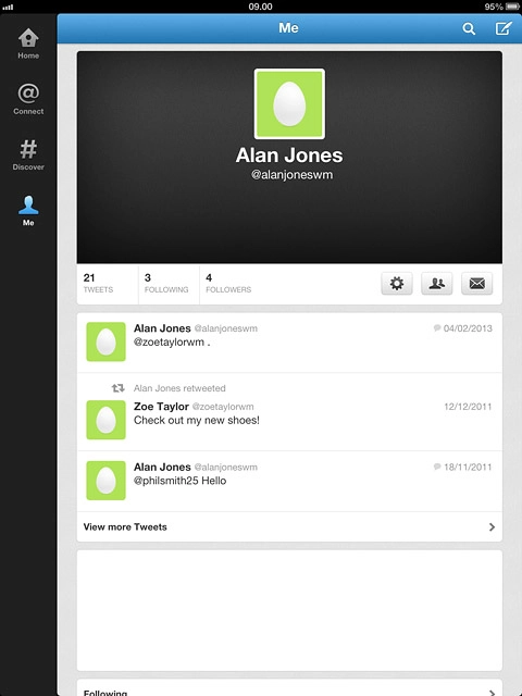 Press the messages icon.