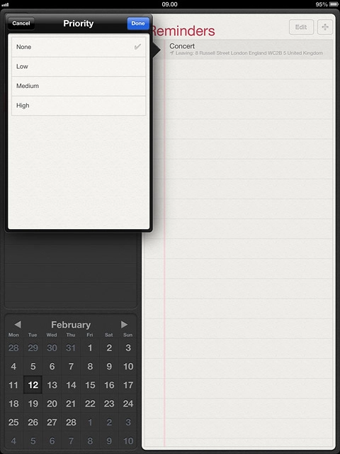Press None or the required priority.