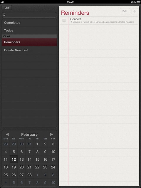 Press the box next to the reminder.