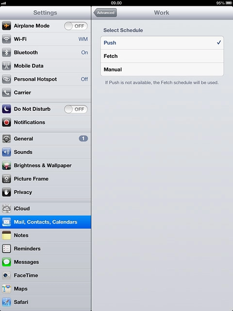 Press Push, Fetch or Manual.
