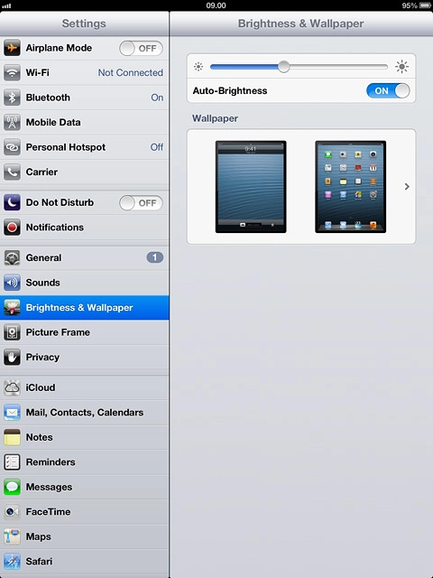 Press Brightness & Wallpaper.