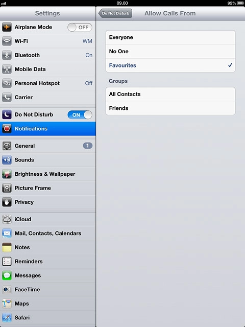 Press Do Not Disturb to go back to the settings.