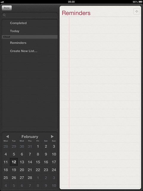 Press the new reminder icon.