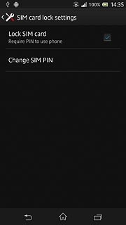 Press Lock SIM card to turn use of PIN on or off.