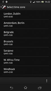 Press the required time zone.