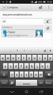 Key in the first letters of the required contact.Matching contacts are displayed.Press the required contact.Repeat the procedure to add more recipients.