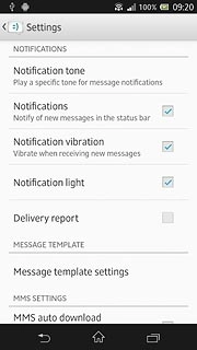 Press Delivery report to turn the function on or off.