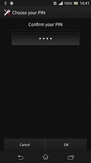 Key in the phone lock code again and press OK.