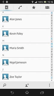 Press the required contact.The contact details are displayed.