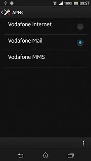 Press the field next to Vodafone Mail to activate the data connection.