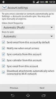 Press Sync calendar from this account to turn the function on or off.