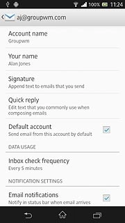 Press Default account to turn on the setting.