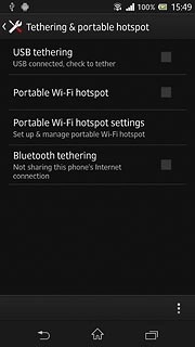 Press USB tethering to turn on the function.