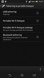 When the box next to the menu item is ticked (V), the function is turned on.An internet connection from your computer via your phone is automatically established.When the connection is established, you can access the internet from your computer.