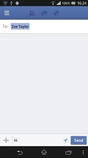 Write the required message and press Send.
