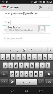 Key in the first letters of the required contact.Matching contacts are displayed.Press the required contact.