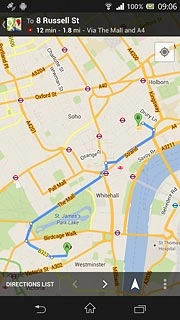 Press the current position icon.