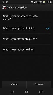 Press Continue.Key in the required answer to the selected question.