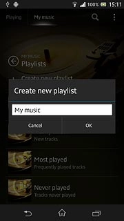 Key in a name for the playlist and press OK.