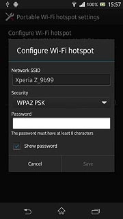 Press the field below Password and key in the required password.