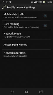 Press Mobile data traffic to activate or deactivate data connections.