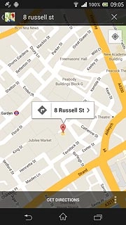 The information field, containing name or address of the destination, is displayed above the destination.