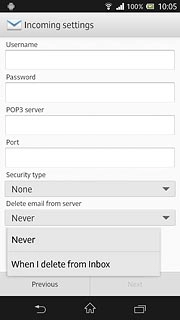 Press the required setting.