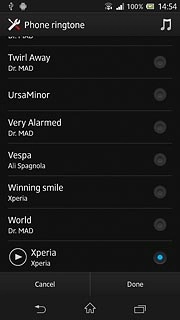Once you've found a ring tone you like, press Done.