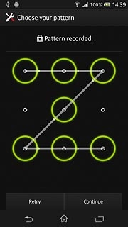 Press Continue.Repeat the selected phone lock code to confirm.