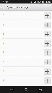 Press + next to the required speed dialling key.