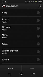 Press the different alarm tones to listen to them.