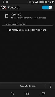 Press your device at the top of the display.Depending on the current setting, Bluetooth visibility is turned on or off.