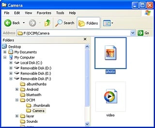 Highlight the required file and move or copy it to your computer.